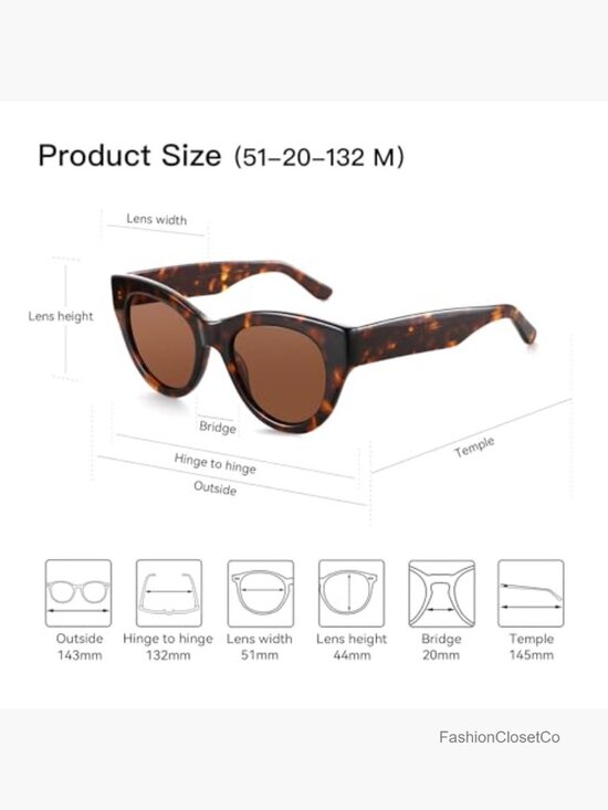 Polarized Round Sunglasses UV400 Protection Retro Cat Eye Shades main image 5
